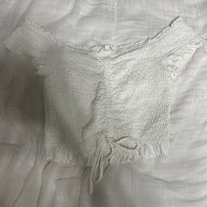 i am selling this white ribbed top! I bought it for vacation and it was so cute!